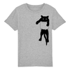 t-shirt chat dans la poche enfant couleur gris