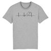 tee-shirt battement de cœur chat couleur gris