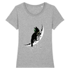 t-shirt chat noir esprit lunaire couleur gris