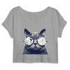 crop-top chat à lunettes couleur gris