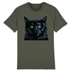 tee-shirt chat noir couleur kaki
