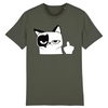 tee-shirt chat doigt couleur kaki