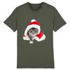 tee-shirt chat noël couleur kaki