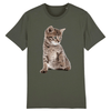 tee-shirt chaton mignon couleur kaki