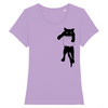 t-shirt chat dans la poche couleur lavande