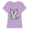 t-shirt petit chat couleur lavande