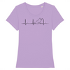 t-shirt battement de cœur chat couleur lavande