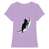 t-shirt chat noir esprit lunaire couleur lavande