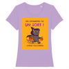 T-Shirt Chat Joyeux Halloween coloris lavande