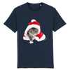 tee-shirt chat noël couleur marine
