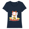 t-shirt chat maneki neko couleur marine