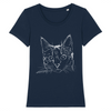 t-shirt chat dessin couleur marine