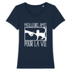t-shirt chat meilleurs amis couleur marine