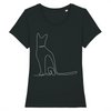t-shirt chat motif discret couleur noir