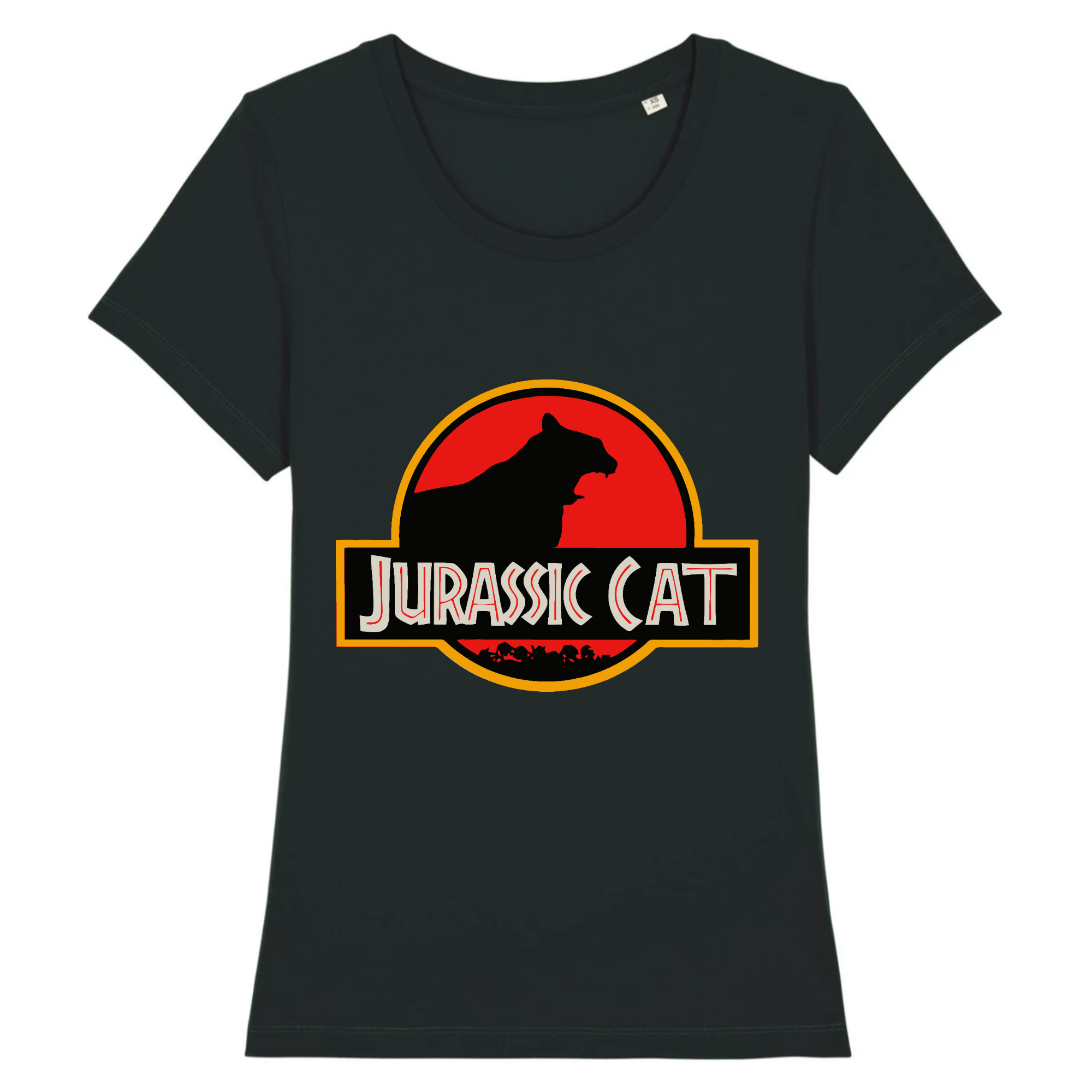 t-shirt chat jurassic park couleur noir