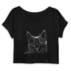 crop-top chat dessin couleur noir