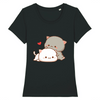 tee-shirt chat kawaii couleur noir