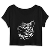 crop-top motif chat couleur noir