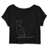 crop-top motif chat discret couleur noir