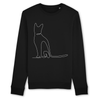 pull motif chat discret couleur noir