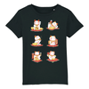 t-shirt chat japonais enfant couleur noir