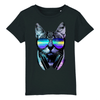 t-shirt chat lifestyle enfant couleur noir