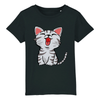 t-shirt petit chat enfant couleur noir