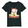 t-shirt maneki neko enfant couleur noir