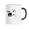 mug chat doigt poignée noire