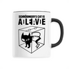 mug chat de Schrödinger poignée noire