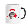 mug chaton de noël poignée noire