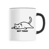 mug chat not today poignée noire