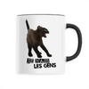 mug chat je hais les gens poignée noire