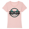 t-shirt chat-pristi femme couleur rose