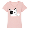 t-shirt chat doigt couleur rose