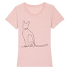 t-shirt chat motif discret couleur rose