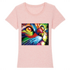 t-shirt chat psychédélique couleur rose
