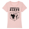 t-shirt chat de schrödinger couleur rose