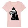t-shirt chat tête de mort couleur rose