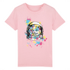t-shirt space cat enfant couleur rose