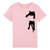 t-shirt chat dans la poche enfant couleur rose