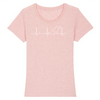 t-shirt battement de cœur chat couleur rose