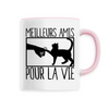 mug chat meilleurs amis poignée rose