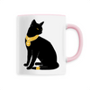 mug chat bastet poignée rose