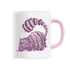 mug chat du cheshire poignée rose