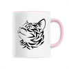 mug tête de chat tribal poignée rose
