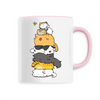 mug chat totem kawaii poignée rose