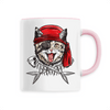 mug chat pirate poignée rose