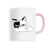 mug chat doigt poignée rose