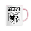 mug chat de Schrödinger poignée rose